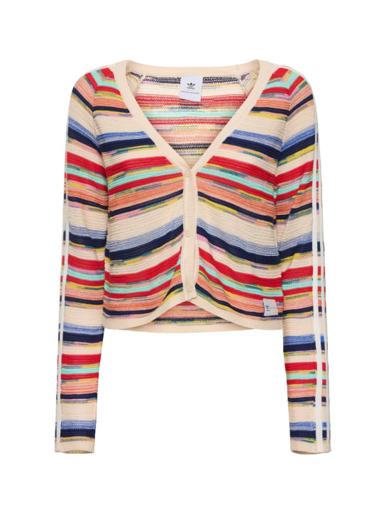 adidas Originals: Ksenia cotton knit cardigan - Multicolor - women_0 | Luisa Via Roma