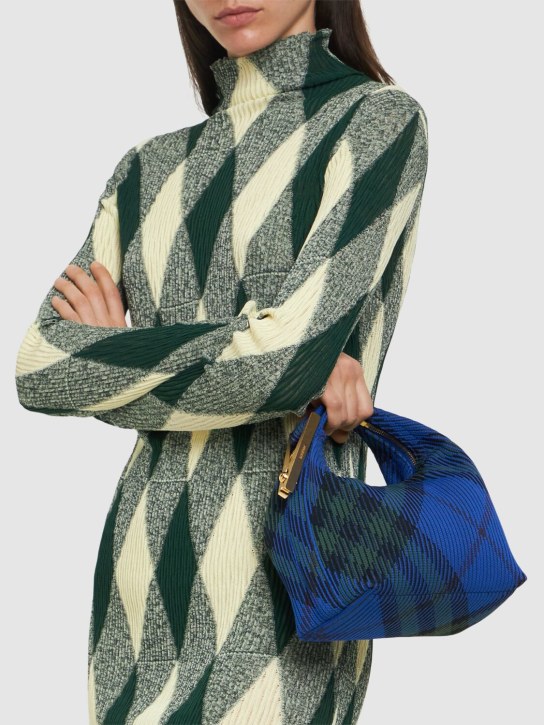 Burberry: Mini Check Duffle top handle bag - Knight - women_1 | Luisa Via Roma