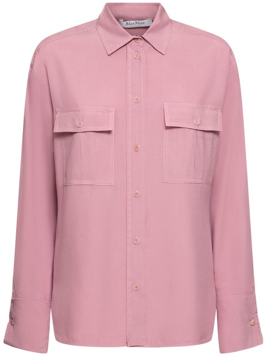 Max Mara: Affetto1234 silk shirt - Pink - women_0 | Luisa Via Roma