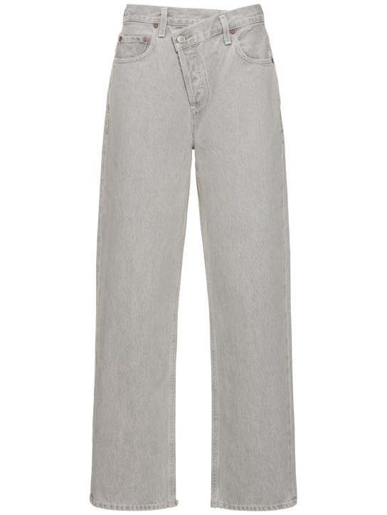 Agolde: Weite, hohe Jeans mit überkreuztem Schnitt - Grau - women_0 | Luisa Via Roma