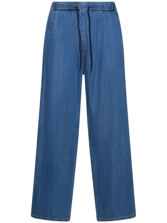 The Frankie Shop: Jeans larghi in denim di cotone - Blu - men_0 | Luisa Via Roma