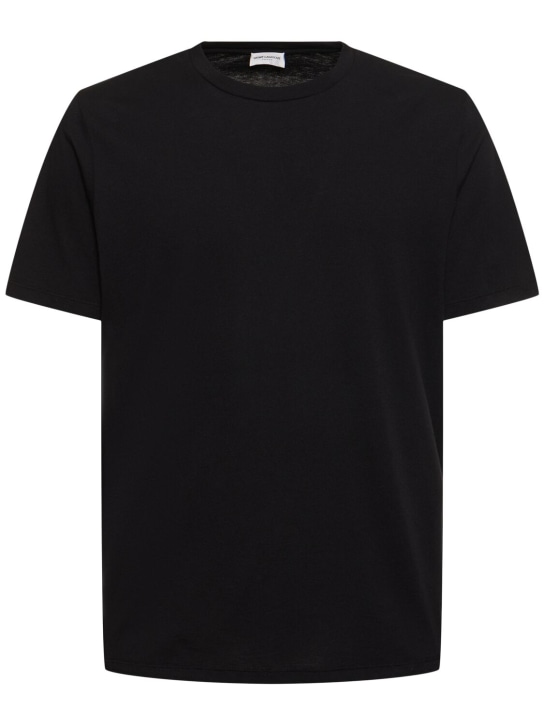 Saint Laurent: Saint Laurent cotton t-shirt - Black - men_0 | Luisa Via Roma