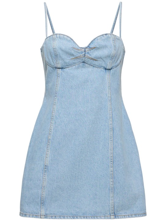 Magda Butrym: Cotton denim mini dress - 블루 - women_0 | Luisa Via Roma