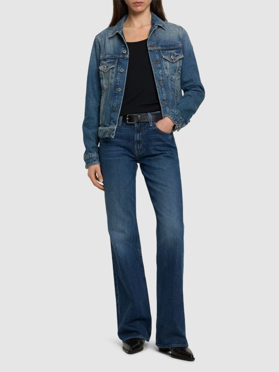 Mother: The Bookie Heel high rise jeans - Blue - women_1 | Luisa Via Roma