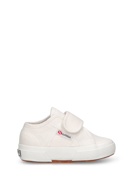 Superga: Sneakers 2750 Bstrap de algodón de lona - Blanco - kids-boys_0 | Luisa Via Roma