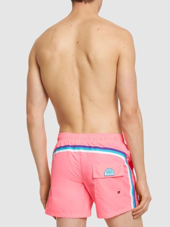SUNDEK: Stretch waist nylon swim shorts - Pink - men_1 | Luisa Via Roma