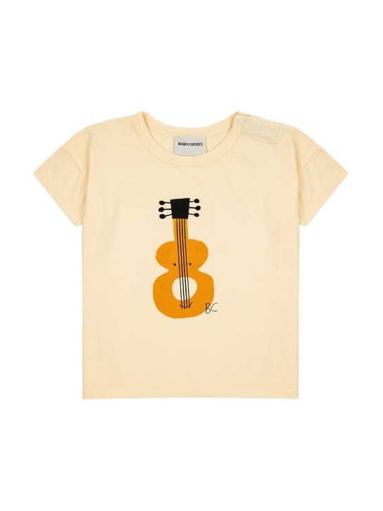 Bobo Choses: Printed cotton t-shirt - Light Yellow - kids-boys_0 | Luisa Via Roma