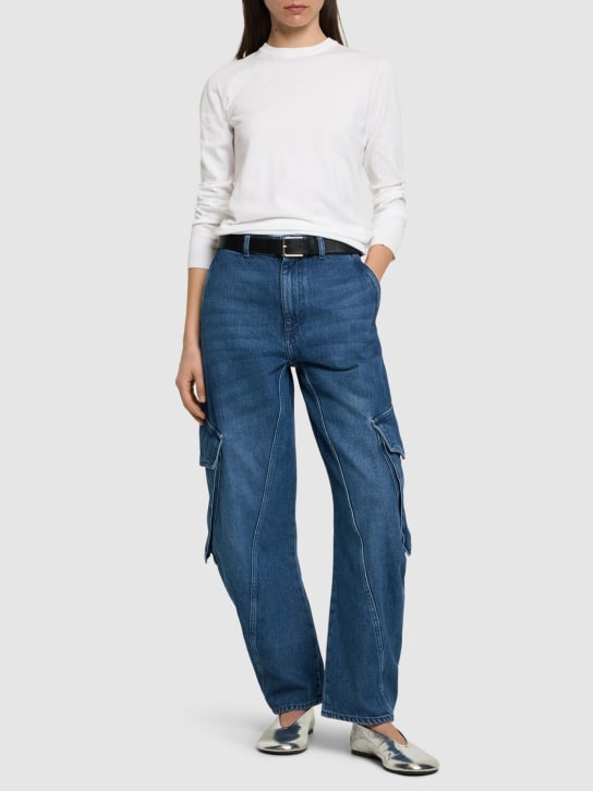JW Anderson: Jeans cargo de algodón - Azul - women_1 | Luisa Via Roma