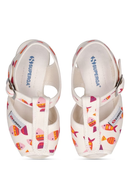 Superga: 1200- Candy Fish canvas sandals - White/Multi - kids-girls_1 | Luisa Via Roma