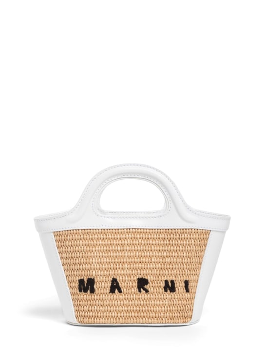 Marni Junior: Tropicalia top handle bag w/ logo - White - kids-girls_0 | Luisa Via Roma