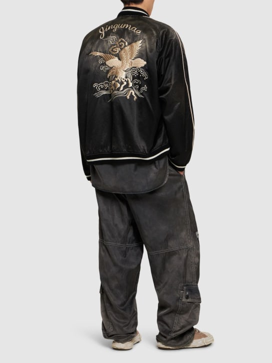 Mihara Yasuhiro: Souvenir zipped bomber jacket - Black - men_1 | Luisa Via Roma