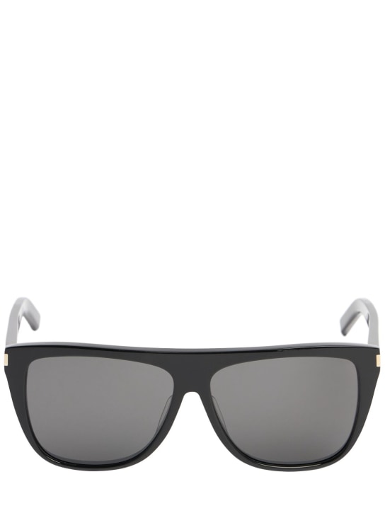 Saint Laurent: SL 1 acetate mask sunglasses - Black/Smoke - women_0 | Luisa Via Roma