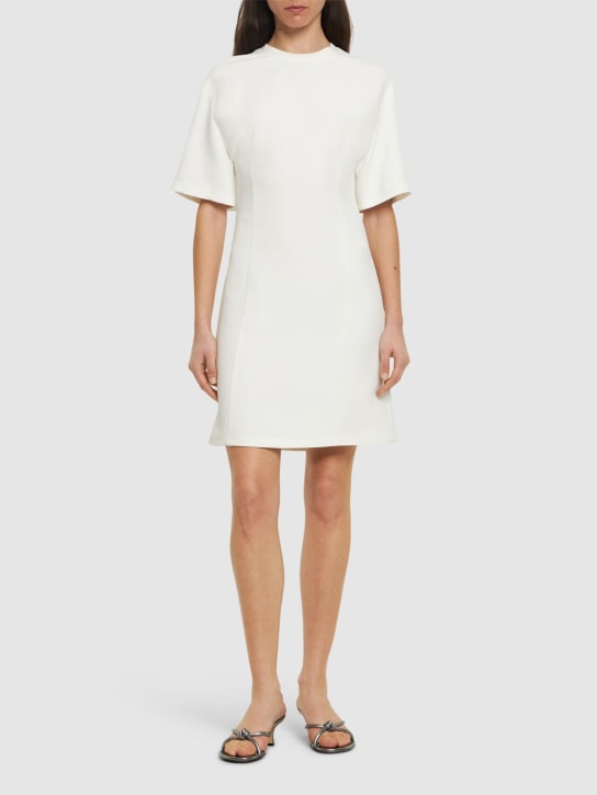 Valentino: Kurzärmeliges Minikleid aus Krepp - Weiß - women_1 | Luisa Via Roma