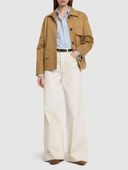 Nili Lotan: Cowan cotton parka jacket - Beige - women_1 | Luisa Via Roma