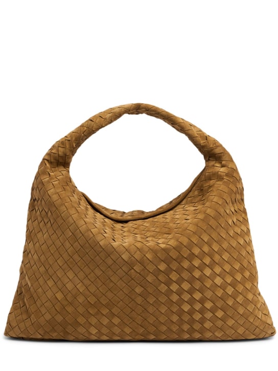 Bottega Veneta: Large Hop suede shoulder bag - women_0 | Luisa Via Roma