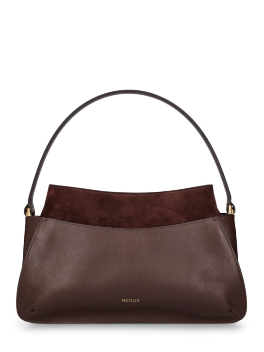 Neous: Erid leather & suede shoulder bag - Dark Chocolate - women_0 | Luisa Via Roma
