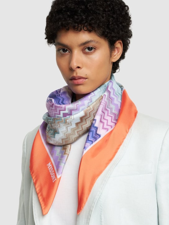 Missoni: Printed silk scarf - Multicolor - women_1 | Luisa Via Roma