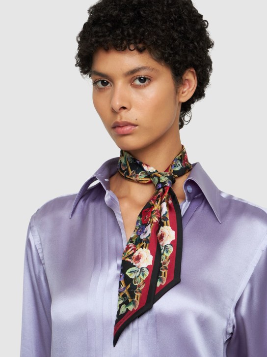 Dolce&Gabbana: Printed silk twill bandeau - Roseto - women_1 | Luisa Via Roma
