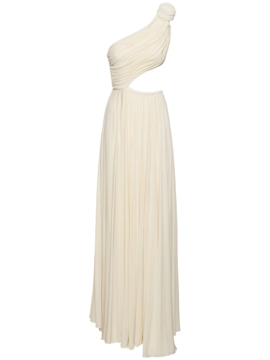 Giambattista Valli: One-shoulder cut out viscose long dress - White - women_0 | Luisa Via Roma