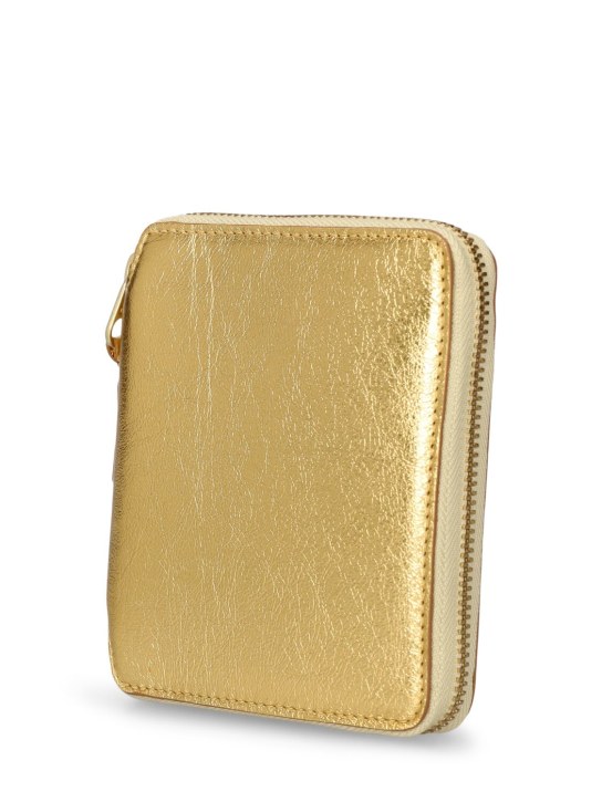 Comme des Garçons Wallet: Leather zip-around wallet - Gold - women_1 | Luisa Via Roma