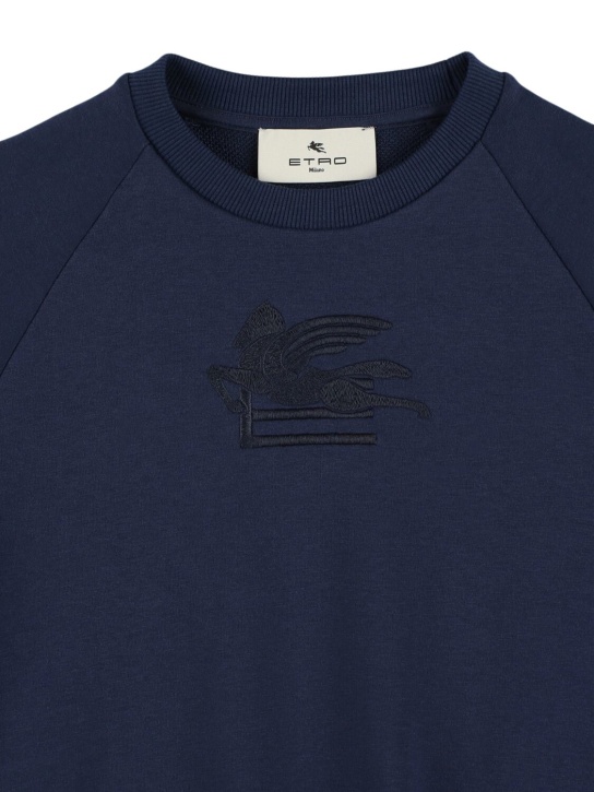 Etro: Sweat-shirt & jogging en coton mélangé - Bleu Marine - kids-boys_1 | Luisa Via Roma