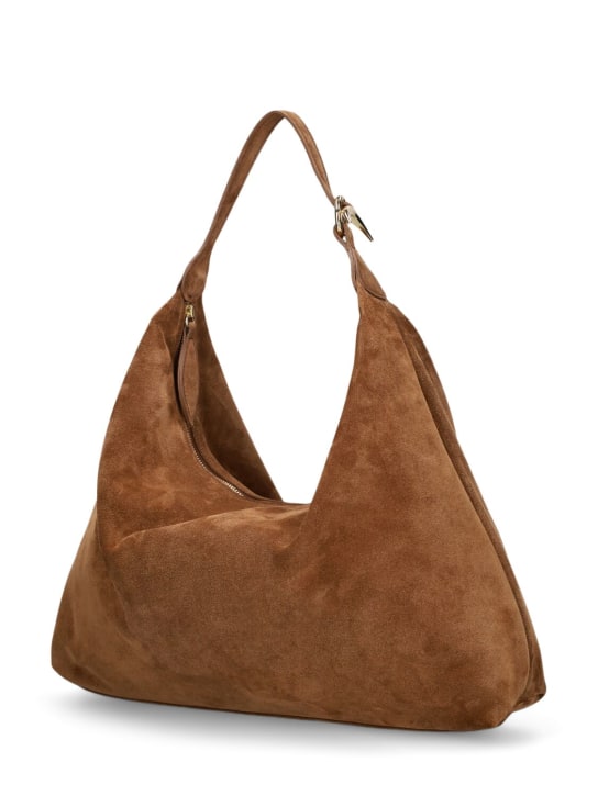 Little Liffner: Pillow suede shoulder bag - Brown - women_1 | Luisa Via Roma