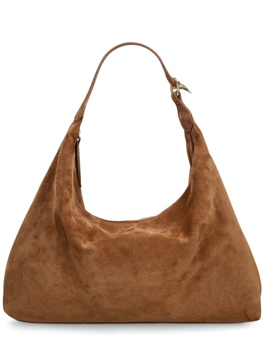 Little Liffner: Pillow suede shoulder bag - Brown - women_0 | Luisa Via Roma