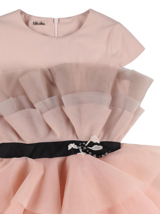 Nikolia: Tulle dress w/ butterfly appliqu�� - Pink - kids-girls_1 | Luisa Via Roma