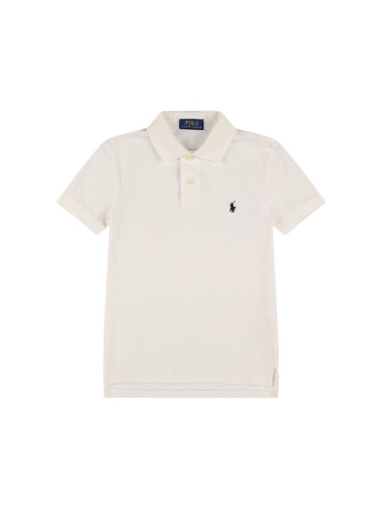 Ralph Lauren: Polohemd aus Baumwolljersey mit Logo - Weiß - kids-boys_0 | Luisa Via Roma