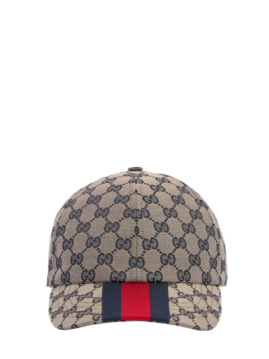 Gucci: Original GG baseball hat - Beige/Blue - men_0 | Luisa Via Roma