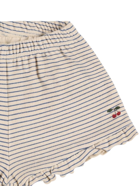 Konges Sløjd: Shorts in jersey di cotone organico - Beige/Blu - kids-girls_1 | Luisa Via Roma