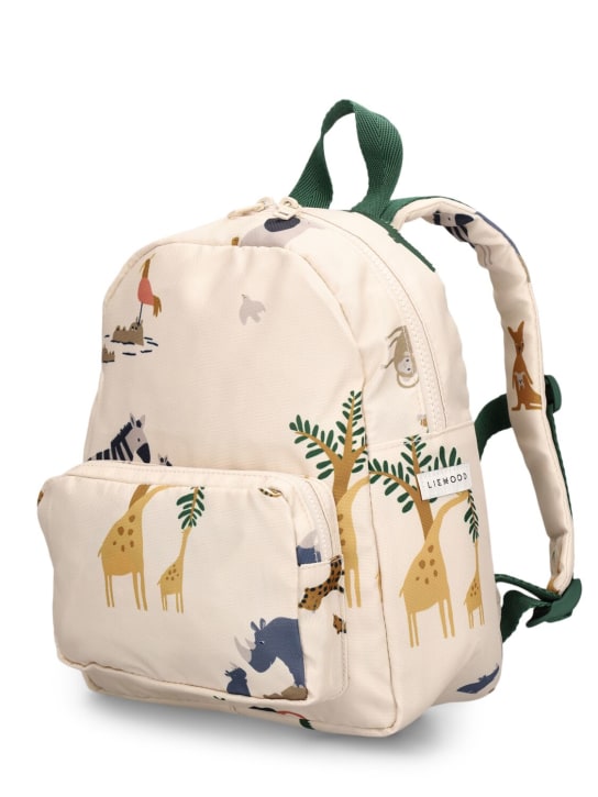 Liewood: Animal print recycled nylon backpack - Off White - kids-boys_1 | Luisa Via Roma