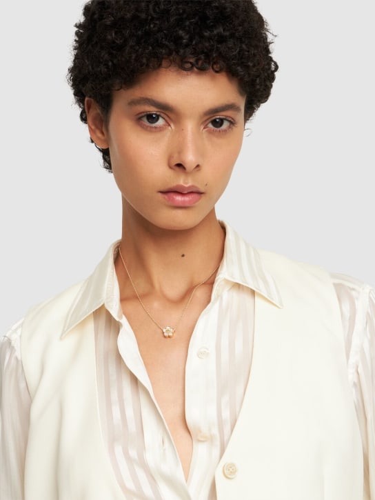 Tory Burch: Collier à pendentif fleur Kira - Or/Blanc - women_1 | Luisa Via Roma