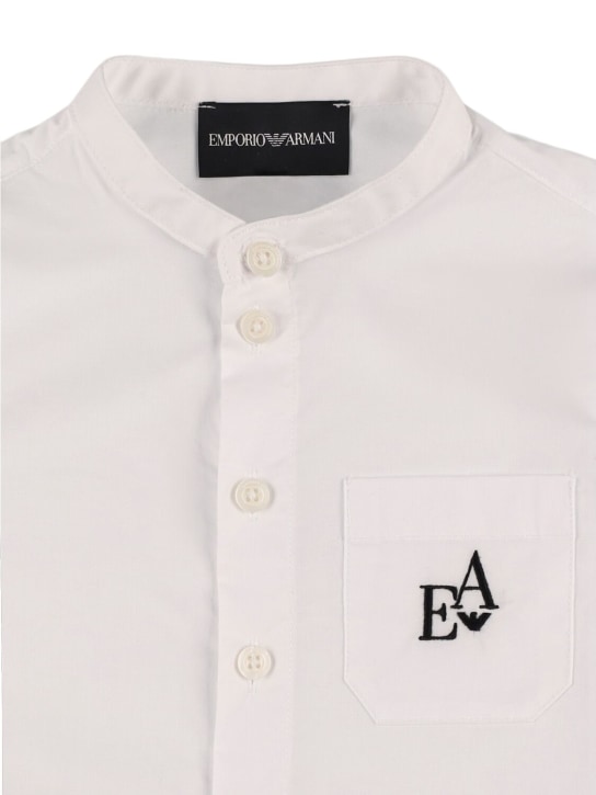 Emporio Armani: 포플린 셔츠 & 개버딘 쇼츠 - 멀티컬러 - kids-boys_1 | Luisa Via Roma