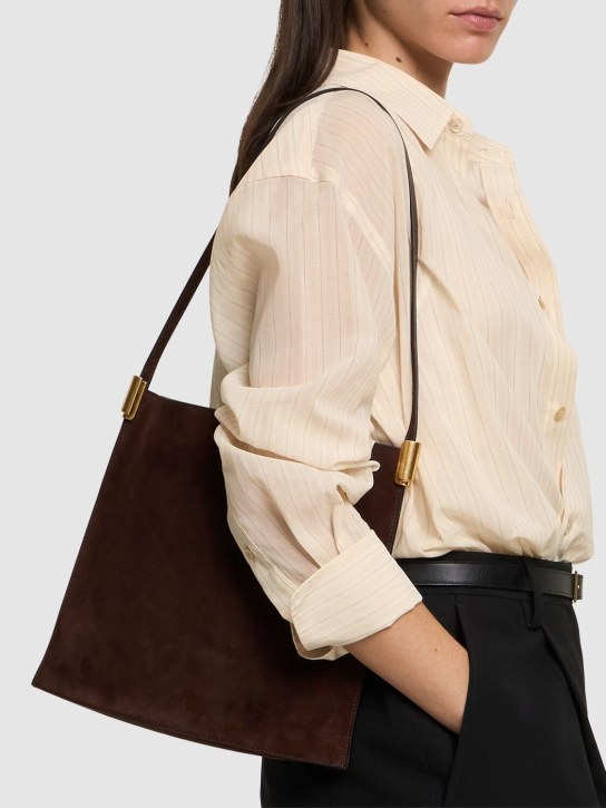 Neous: Dorado 2.0 suede shoulder bag - Dark Chocolate - women_1 | Luisa Via Roma