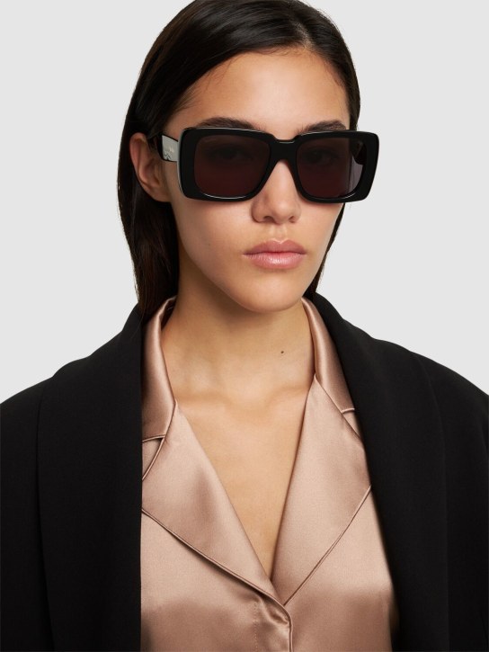 Max Mara: Eckige Sonnenbrille aus Acetat "Glimpse3" - Black/Smoke - women_1 | Luisa Via Roma
