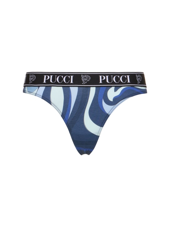 Pucci: Pack of 3 light stretch jersey thongs - Multicolor - women_0 | Luisa Via Roma