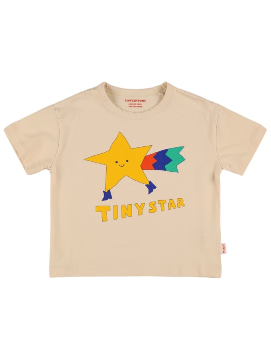 Tiny Cottons: Camiseta de algodón orgánico estampada - Beige - kids-girls_0 | Luisa Via Roma