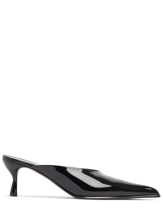 Lanvin: 60毫米漆皮穆勒鞋 - 黑色 - women_0 | Luisa Via Roma