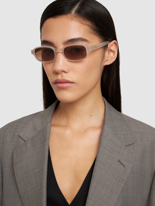 DMY Studios: Margot squared acetate sunglasses - White/Brown - women_1 | Luisa Via Roma