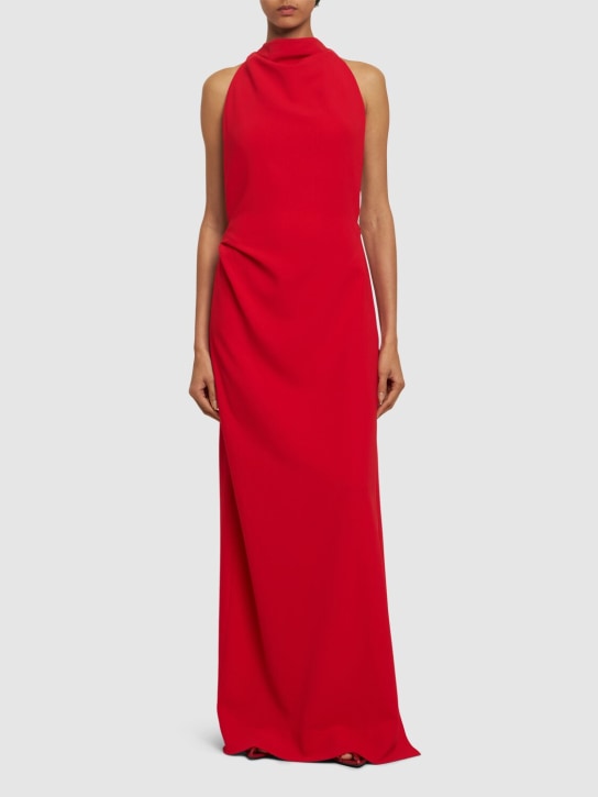 Proenza Schouler: Faye backless matte crepe long dress - Red - women_1 | Luisa Via Roma