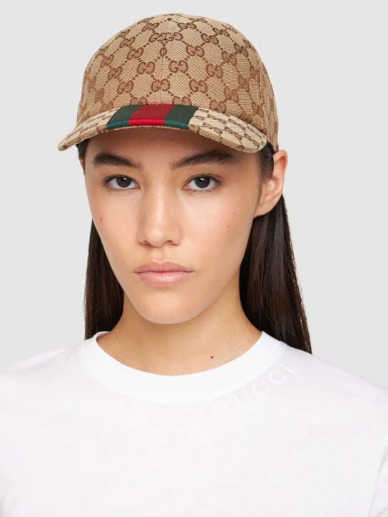 Gucci: Original GG baseball hat - Beige/Ebony - women_1 | Luisa Via Roma