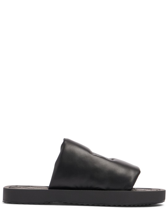 Burberry: MF MS16 leather sandals - Black - men_0 | Luisa Via Roma