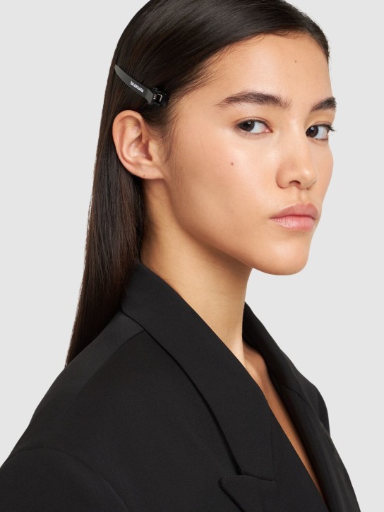 Balenciaga: 2 barrettes à cheveux Holli Pro - Noir/Blanc - women_1 | Luisa Via Roma