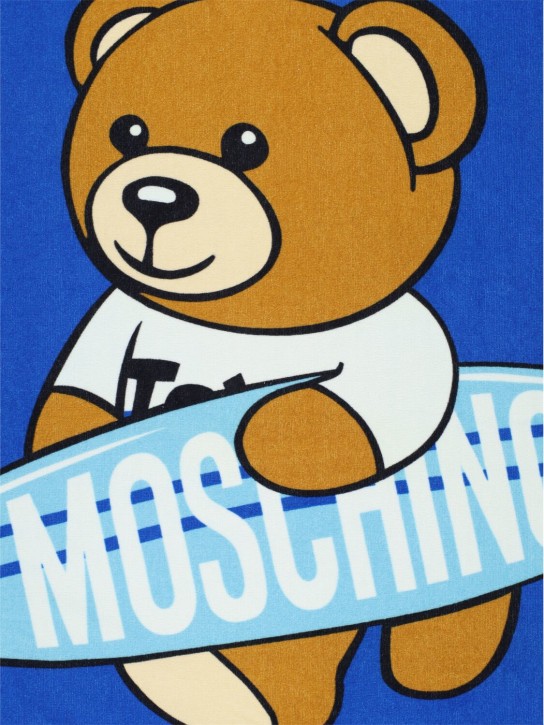 Moschino: Serviette de plage en coton - Bleu Roi - kids-girls_1 | Luisa Via Roma