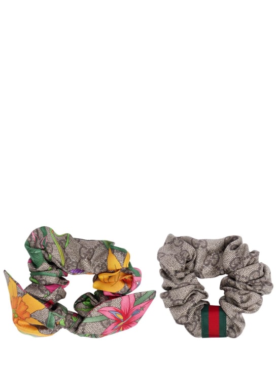 Gucci: Set of 2 silk GG scrunchies - women_0 | Luisa Via Roma