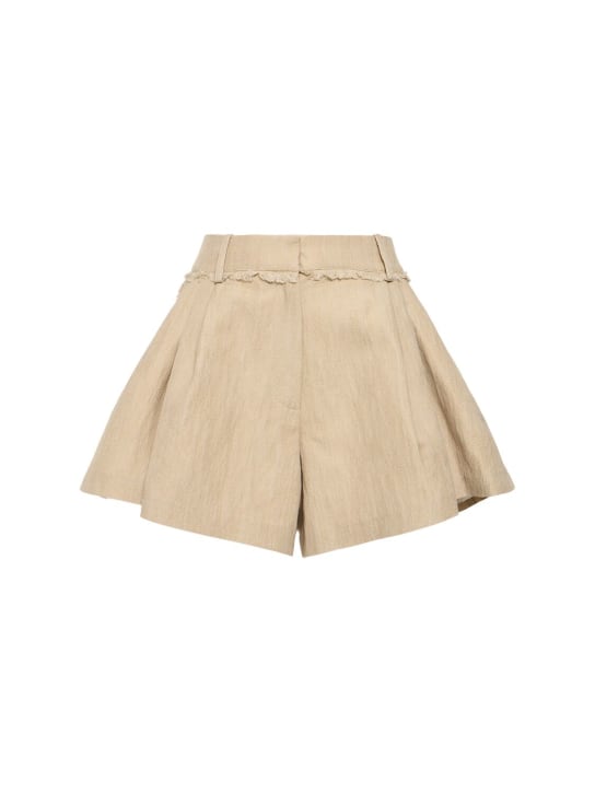 Rabanne: Cotton blend shorts - Beige - women_0 | Luisa Via Roma
