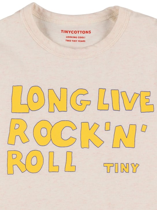 Tiny Cottons: Camiseta de mezcla de algodón estampada - Beige - kids-boys_1 | Luisa Via Roma