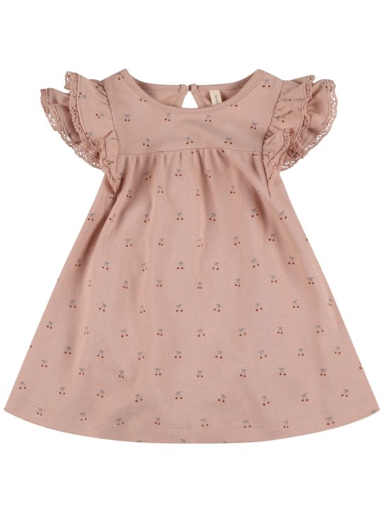 Quincy Mae: Printed organic cotton dress - Pink - kids-girls_0 | Luisa Via Roma