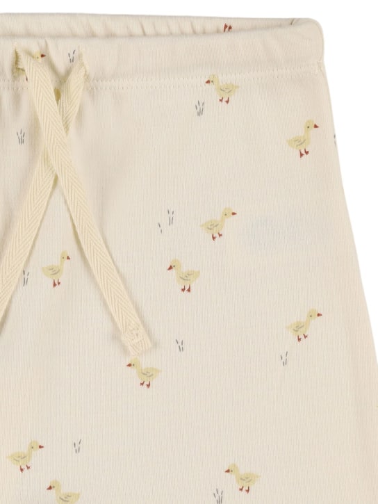 Quincy Mae: Printed organic cotton sweatpants - Beige - kids-girls_1 | Luisa Via Roma